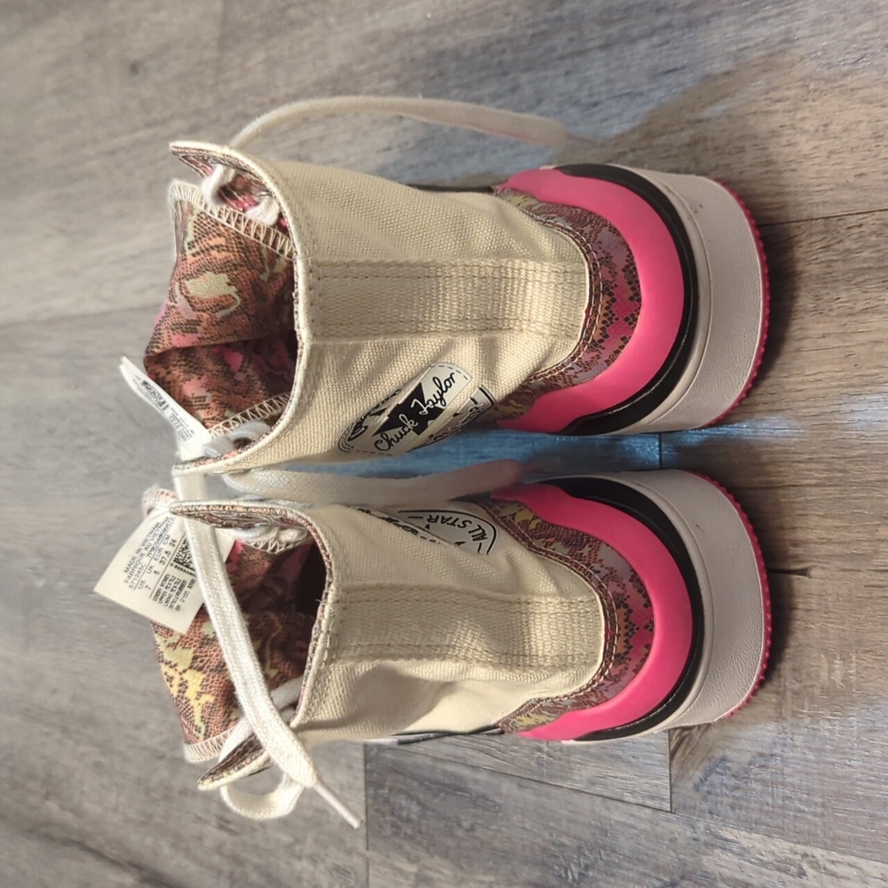 Converse Allstar Egret White Hyper Pink Sneakers - Picture 2 of 7
